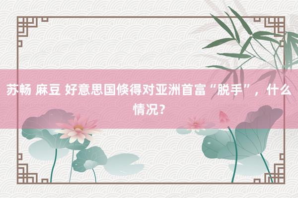 苏畅 麻豆 好意思国倏得对亚洲首富“脱手”，什么情况？