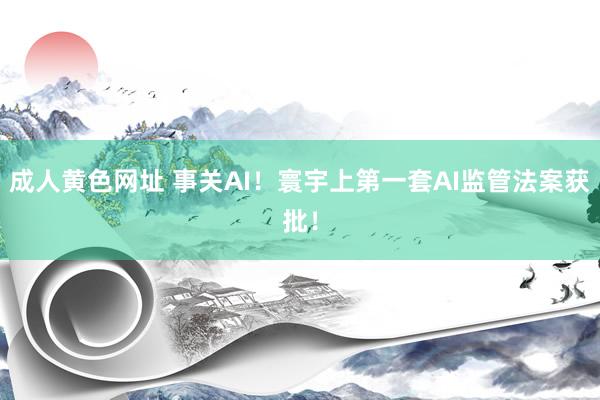 成人黄色网址 事关AI！寰宇上第一套AI监管法案获批！