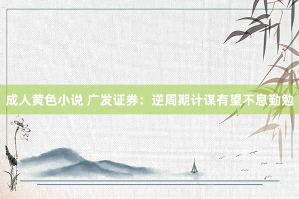 成人黄色小说 广发证券：逆周期计谋有望不息勤勉
