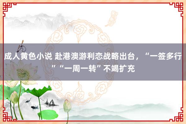 成人黄色小说 赴港澳游利恋战略出台，“一签多行”“一周一转”不竭扩充